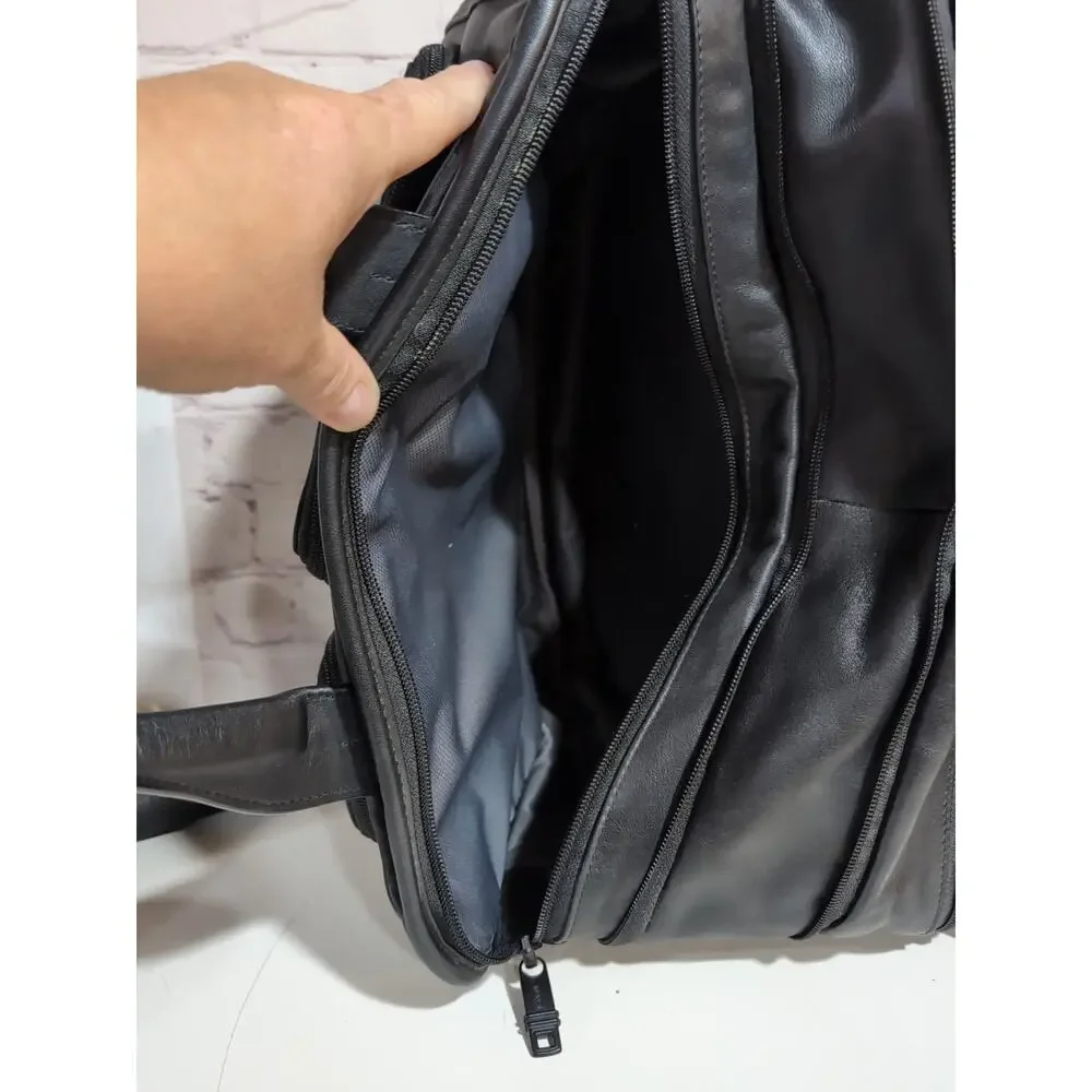 TUMI ALPHA 2 Expandable Laptop Briefcase Black Leather Model 96141 D2 READ